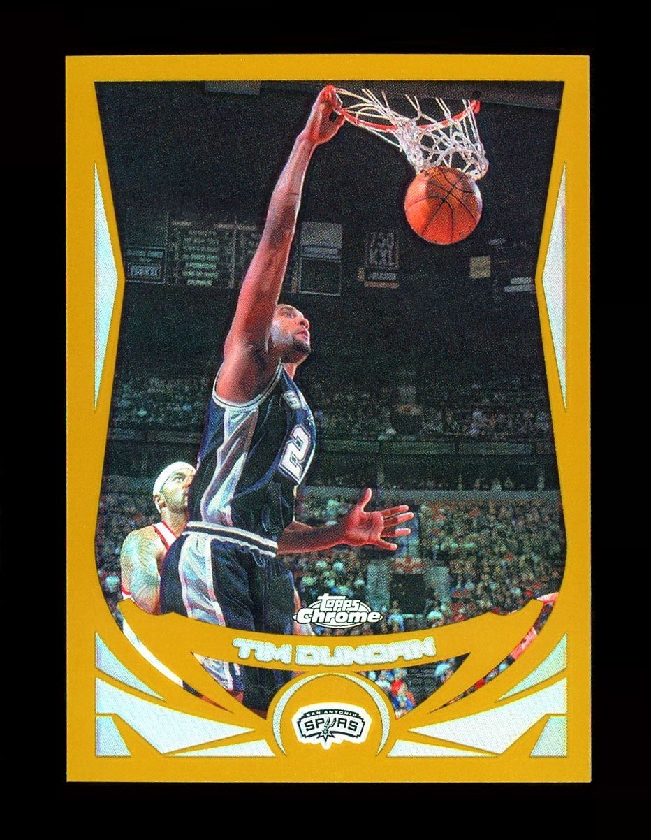Tim Duncan 2004-05 Topps Chrome Gold Refractor /99 SPURS HOF