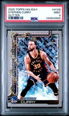 2025 Topps Holiday #H106 Stephen Curry Glitter PSA 9 MINT Golden