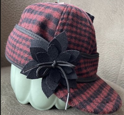 Stormy Kromer Petal Pusher Cap 7 1/8 Red Black Plaid Wool Winter Ear Flap Hat Lil main image 2