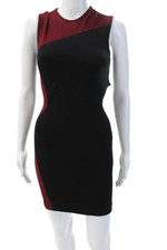 Stella McCartney Womens Black Bodycon Sheath Dress Sleeveless Zip Rayon Size 36