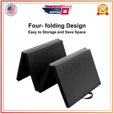 Athletic Works 2x6ft Folding Exercise Mat High Density Foam Gym Gymnastics Black