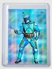 Jango Fett Limited Edition Artist Signed "Star Wars" Refractor Trading Card 1/1