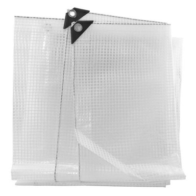 Klare transparente Abdeckplane 100 g/m² verstärktes Netz wasserdicht Abdeckösen 0,5m