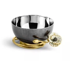 Michael Aram Anemone Nut Dish Goldtone New In Box MSRP $130