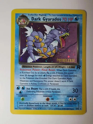 Dark Gyarados [Prerelease] #8 Pokemon Team Rocket, Near Mint Condition