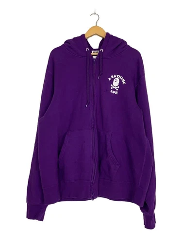 A BATHING APE (BAPE) Felpa con cappuccio zip intera A BATHING APE RELAXED FIT VIOLA USATA