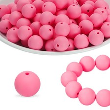 40Pcs Silicone Beads 15mm Silicone Beads Bulk for Pens Loose Round Cherry