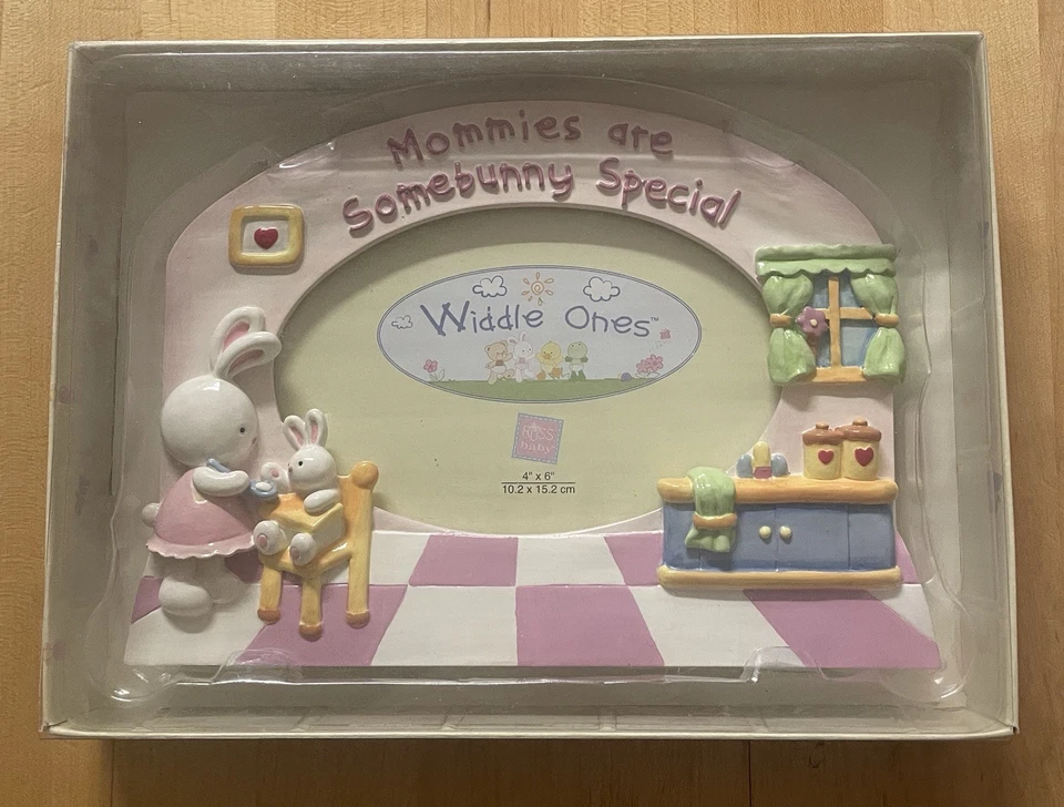 Marco de bebé Widdle Ones Russ Baby4x6 mamá papá mamá ducha regalo de colección pintado a mano Foto 2 de 4