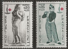 N° 1400/01**  PAIRE CROIX-ROUGE 1963