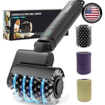 Essential 3-Head Electric Grill Brush for All Grill Types - Waterproof & Durable