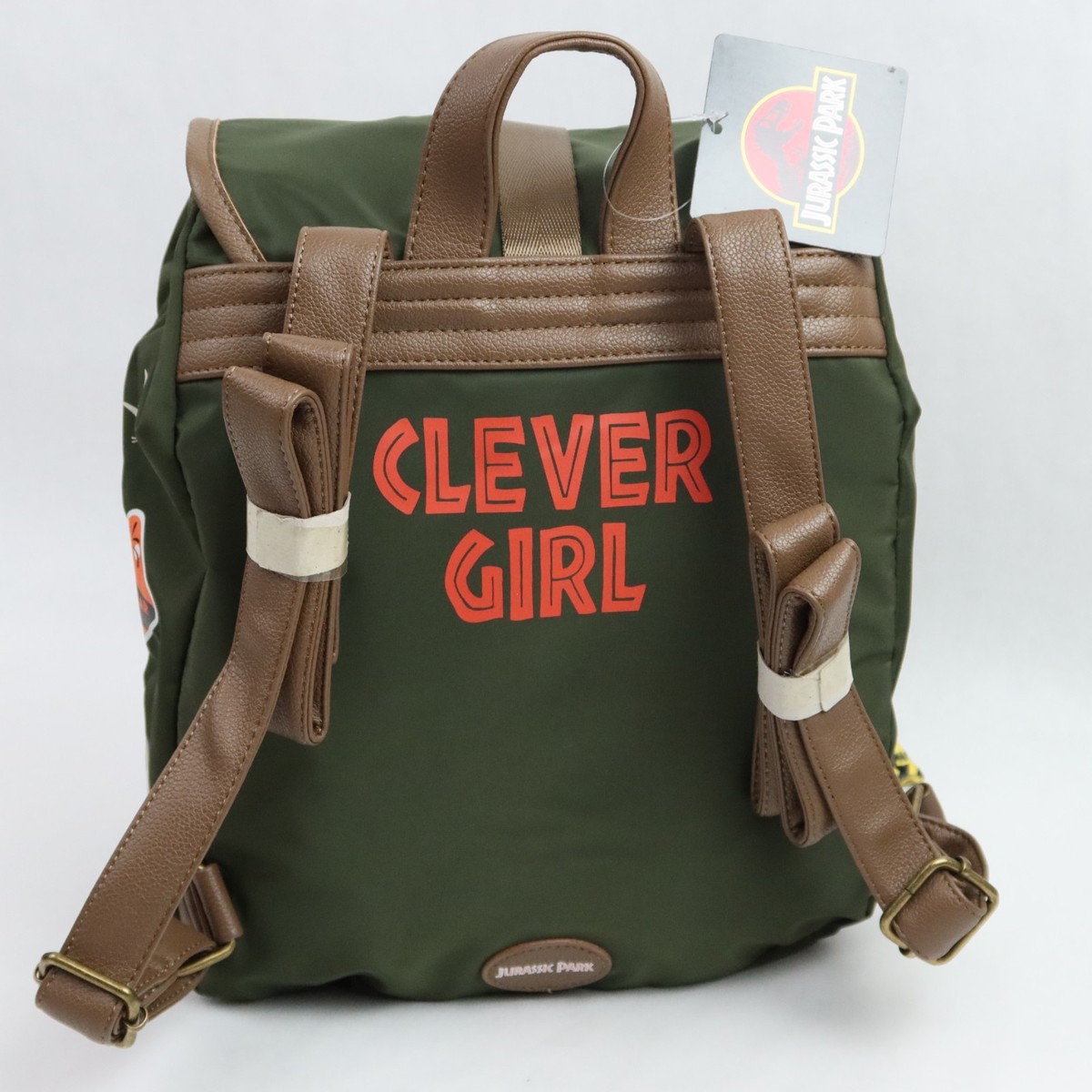 NEW Bioworld Jurassic Park Patches Slouch Clever Girl Mini Canvas Backpack Loungefly Universal Jurassic World Jungle Velociraptor Glow  main image 4
