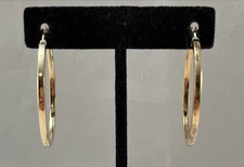 MILOR ITALY Gold Vermeil 925 Sterling Silver Round Hoop Earrings 1 1/2"