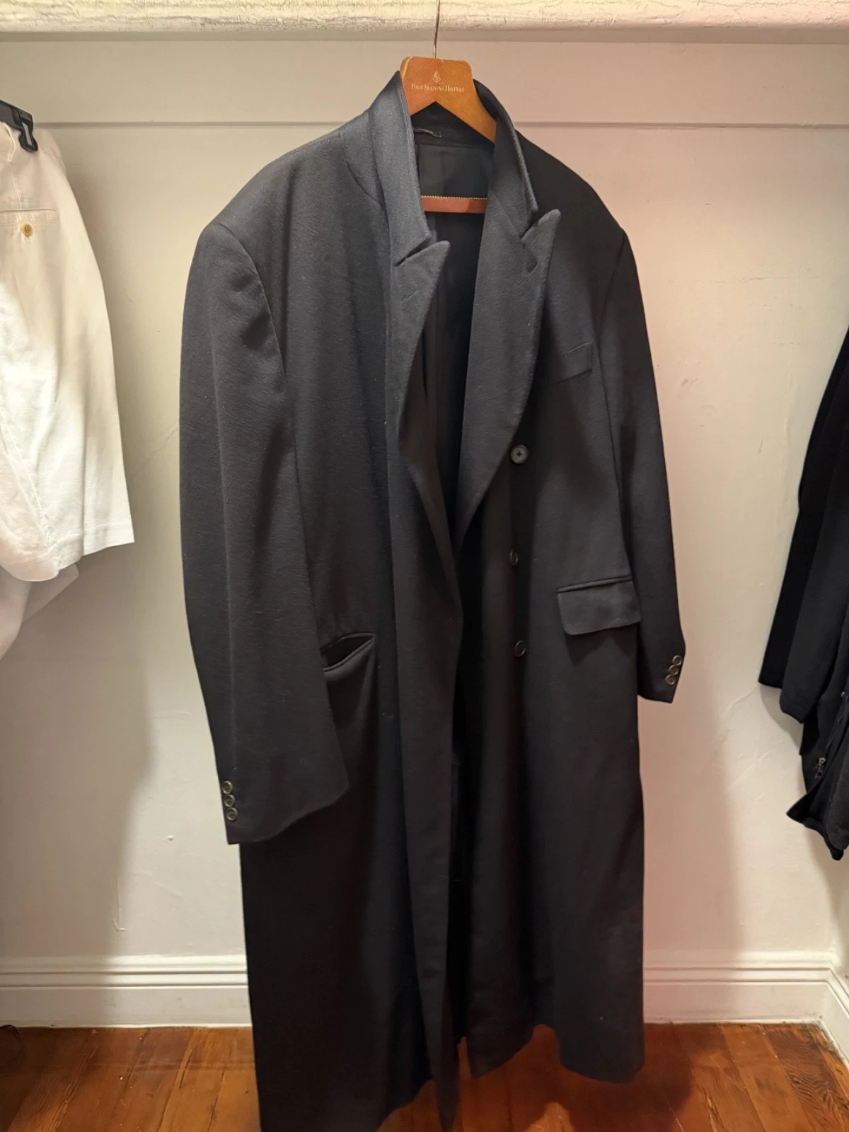 ERMENEGILDO ZEGNA CASHMERE WOOL 3 BUTTON NAVY BLUE TRENCH COAT OVERCOAT BARNEYS image 1