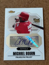 2007 Topps Finest 155 Michael Bourn AUTO Signed ROOKIE Card RC Phillies ALL STAR. rookie card picture