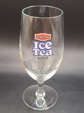 Vintage Lipton Ice Tea Stemmed Advertising Retro Promo Glass (AG3570)