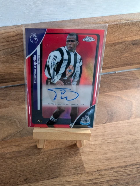 2026 Topps Chrome Premier League FAUSTINO ASPRILLA Auto /5 RED Newcastle