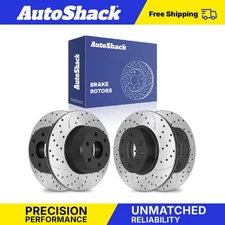 Front Rear Drilled Slotted Brake Rotors for 2009-2014 Chevy Express 1500