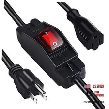 Outdoor Waterproof On/Off Switch Extension Cord ,  UL 1.5 Ft Black