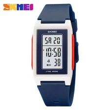 SKMEI Men Rectangle Watch Boys Electronic Digital Watch Countdown Sport Watches