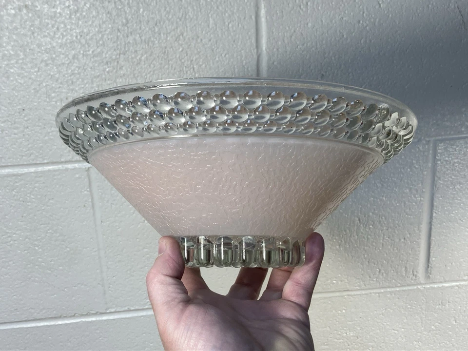 Par (2) Azul Rosa Vintage Art Deco Hobnail Depresión Vidrio Tonos de Luz 10" Foto 3 de 4