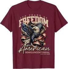 America 250th Celebration 250 Years America Eagle Unisex T-Shirt