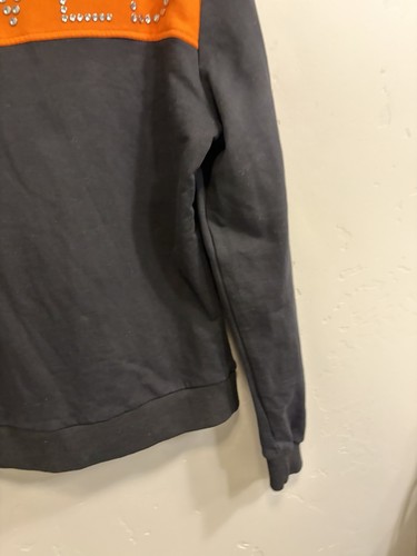 VINTAGE GUCCI Women’s Size Small Black Logo Embroidered Sweatshirt -Distressed - Afbeelding 14 van 20
