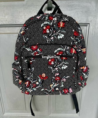 Vera Bradley PERENNIALS NOIR DOT Campus Backpack School Book  display picture 1