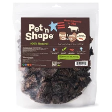 Pet 'n Shape Beef Lung Chunx Dog Treats - Made and 1 Pound (Pack of 1), Brown 