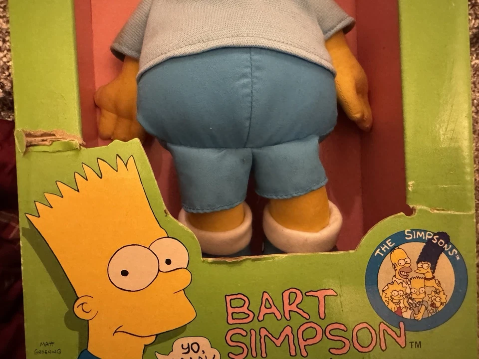 Muñeca de trapo coleccionable Bart Simpson vintage años 90 nueva en paquete por Dan dee Foto 4 de 4