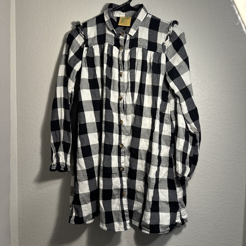 Thereabouts Girls 14 Dress Black Gold Glitter Shimmer White Ruffle Summer Size14 - Picture 10 of 12