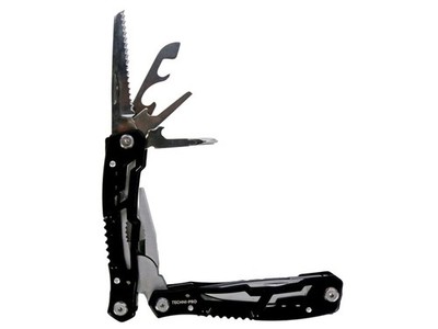 Techni-Pro TNPMTool - Multi-Purpose Tool, 12-in-1 Multi-Tool, Stainless Steel,