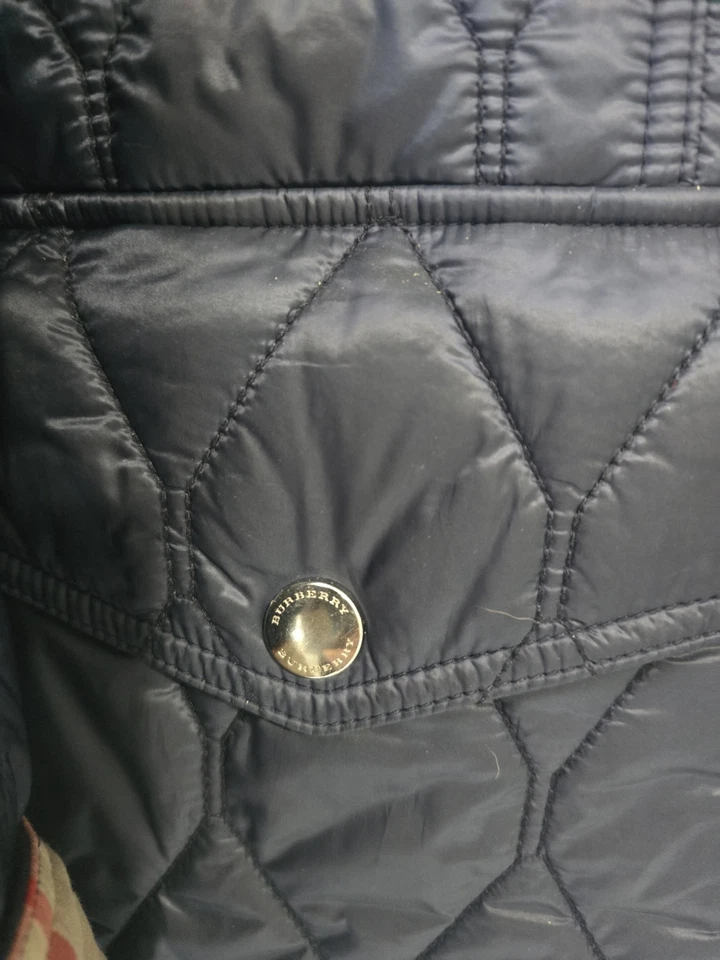 Jaqueta acolchoada Burberry masculina unissex azul marinho tamanho GG-EXCELENTE ESTADO - Imagem 3 de 4