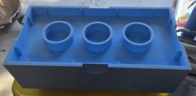 Light Blue Lego Storage Brick Cube Stackable 8  Box Container 9.75&rdquo; X 19&rdquo; X 7&rdquo;