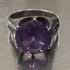 Sterling Silver Amethyst Ring Sz 9.5 Vintage