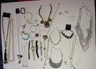 Vtg Lot Costume Jewelry - Necklaces Bracelets Watches Earrings Gold Silver Tone