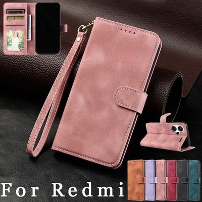 For Redmi Note 13 Pro Plus 12 13C 4G Wallet Card Case Flip Leather Strap Cover
