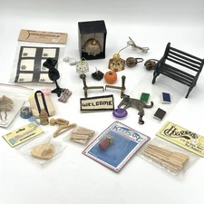 Dollhouse Miniatures Lot 25+ Mixed Furniture Decor Lighting Accessories Vintage