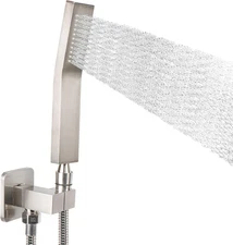 Brass Hand Held Shower Head, Luxury High Pressure Shower Kit with Wall Connector