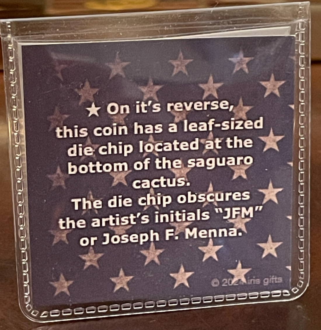 2008-P Arizona State Quarter Die Chip Error Hidden Designer's