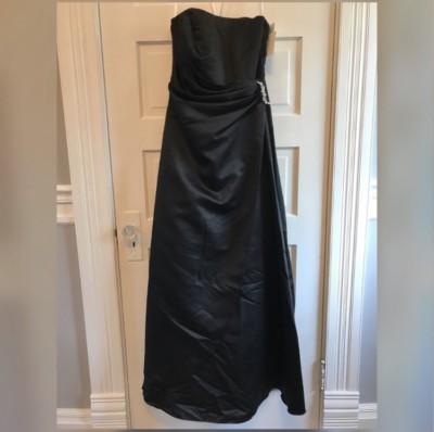 feather black dress LAPOINTE Satin Shift Dress With Feathers
