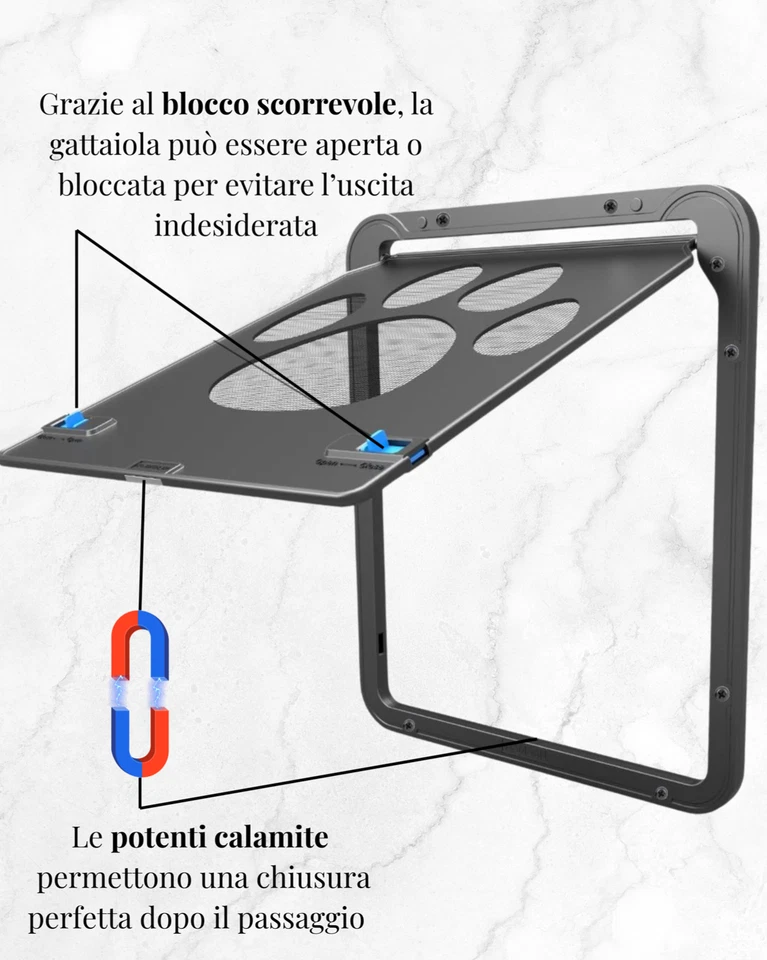 Gattaiola per Zanzariera per Animali Domestici Porta per Gatto Cane 24Cm × 29Cm - Immagine 3 di 4