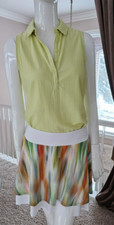 CALIA Women's Double Layer Mesh Golf Skort Filtered Flora  Renew Golf Polo. Med