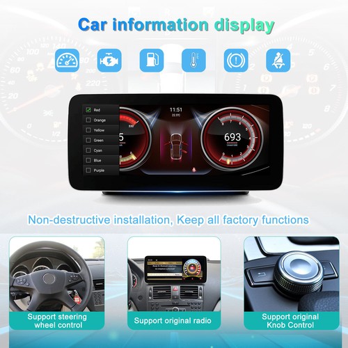 Android Screen Apple Carplay 10.25" Display For Mercedes C Class W204 NTG4.0 - Bild 4 von 9