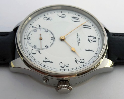 Rare ANTIQUE BIG Marriage Luxury Wristwatch ALPINA Steel Case Enamel Dial - Picture 3 of 19