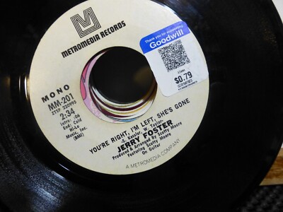 JERRY FOSTER DON'T BE CRUEL & YOU'RE RIGHT I'M LEFT GONE ELVIS COVER   VG++  45