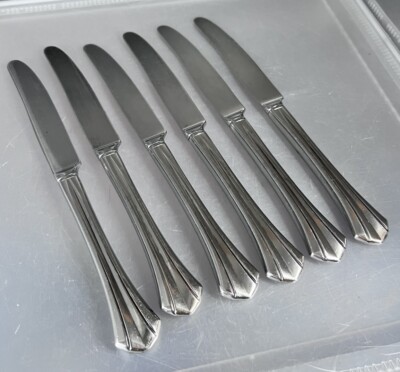 Dinner Knives Oneida RUSHMORE Stainless Flatware Silverware 9 1/2  6 Piece Set