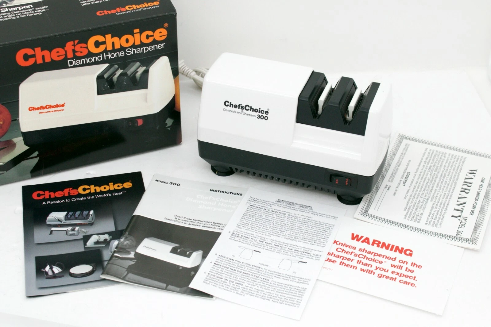Chef's Choice Model 300 Diamond Hone Electric 2-stage Sharpener FREE SHIPPING