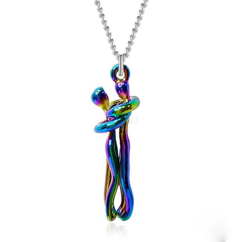 Forever Love Couple Necklace Affectionate Hug Pendant Xmas Valentine's Day Gifts - Picture 16 of 40