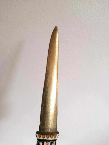 Brass Cloisonné Enameled Letter Opener - Double Headed Eagle & Peacock dagger/op - Picture 7 of 13