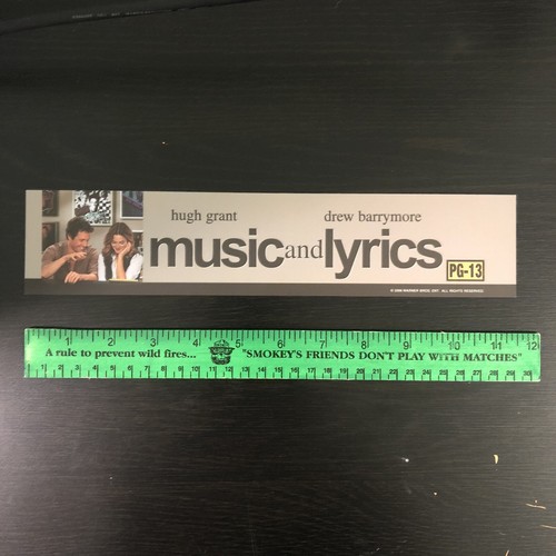 MUSIC & LYRICS Movie Mylar Poster 2.5.x11.5 DS OG Hugh Grant Drew Barrymore 2007